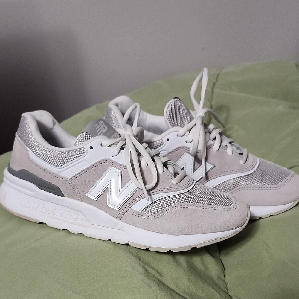 New Balance Light Gray and White Athletic Shoes